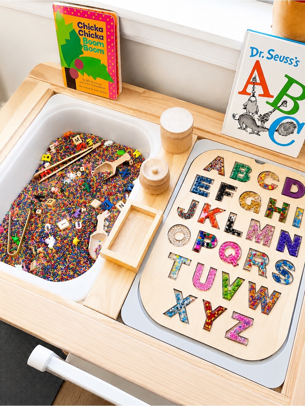 Montessori Wooden FLISAT Upper & Lowercase Alphabet Inserts Set